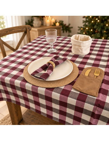 Mantel Cuadrille Bordo