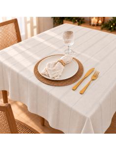 Mantel de Tusor Rayas Gold Holidays