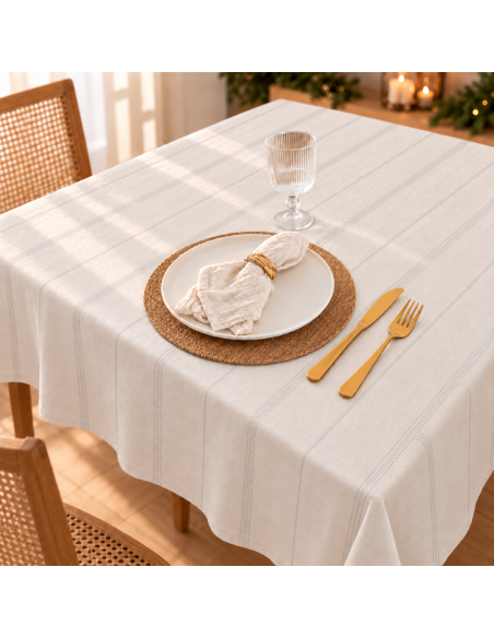 Mantel de Tusor Rayas Gold Holidays