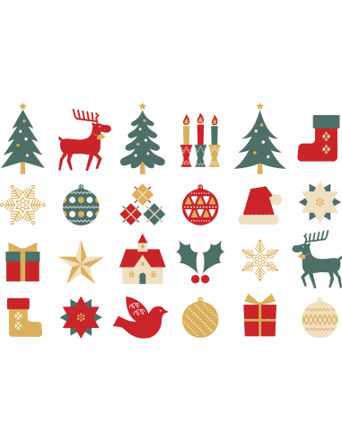 SUPER PACK DE 12 Servilletas Estampadas Navidad Surtidas  x 12 unidades