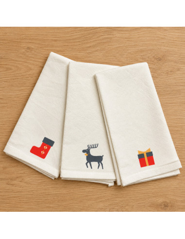 SUPER PACK DE 12 Servilletas Estampadas Navidad Surtidas  x 12 unidades