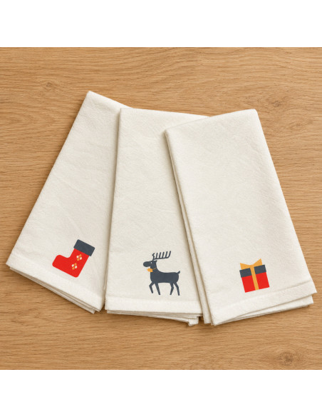 SUPER PACK DE 12 Servilletas Estampadas Navidad Surtidas  x 12 unidades