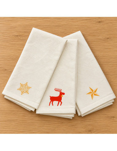 SUPER PACK DE 12 Servilletas Estampadas Navidad Surtidas  x 12 unidades