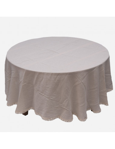 Mantel de Tusor con Volados en Gasa