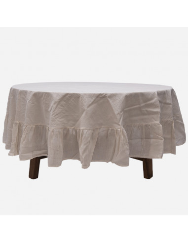 Mantel de Tusor con Volados en Gasa