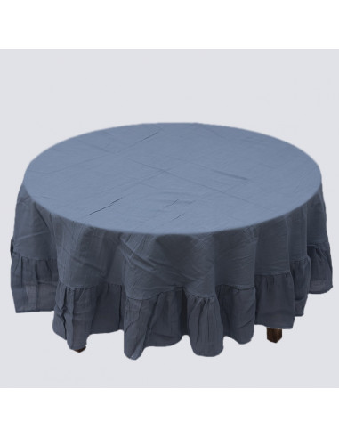 Mantel de Tusor con Volados en Gasa