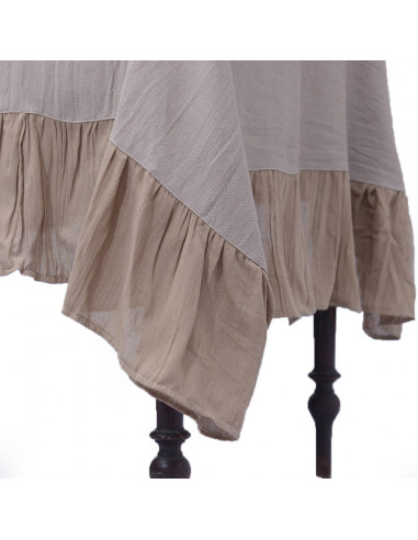 Mantel de Tusor con Volados en Gasa