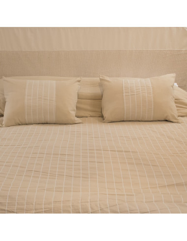 Acolchado Tusor Reversibles - Mil Rayas y Liso